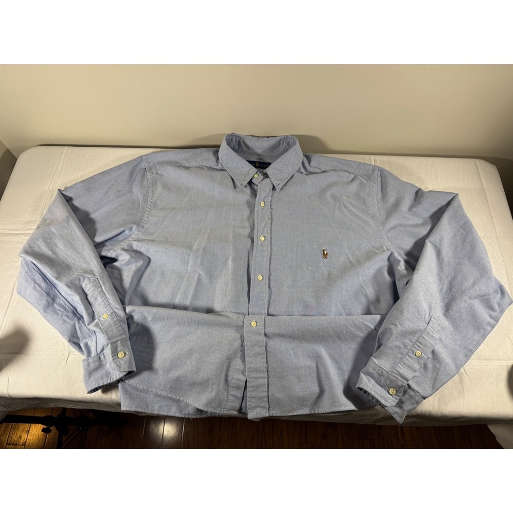Polo Ralph Lauren Mens 2XLT Blue Oxford Button Down Shirt Long Sleeve Big & Tall